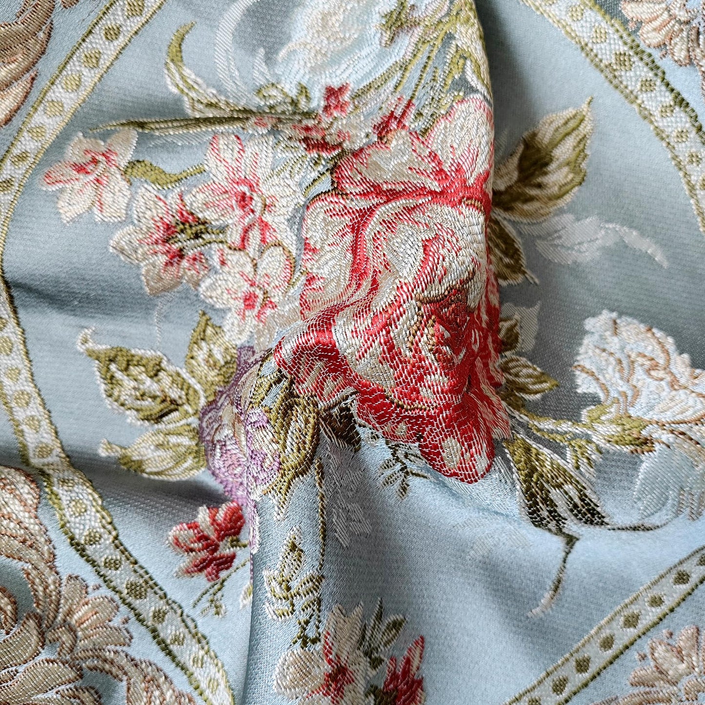 Qupace Set of 2 Vintage Blue Embroidered Throw Pillows Covers 18x18in，Flowers Retro European Pillow Covers for Sofa Couch Cushion Cover for Sofa Bed Chairs Car