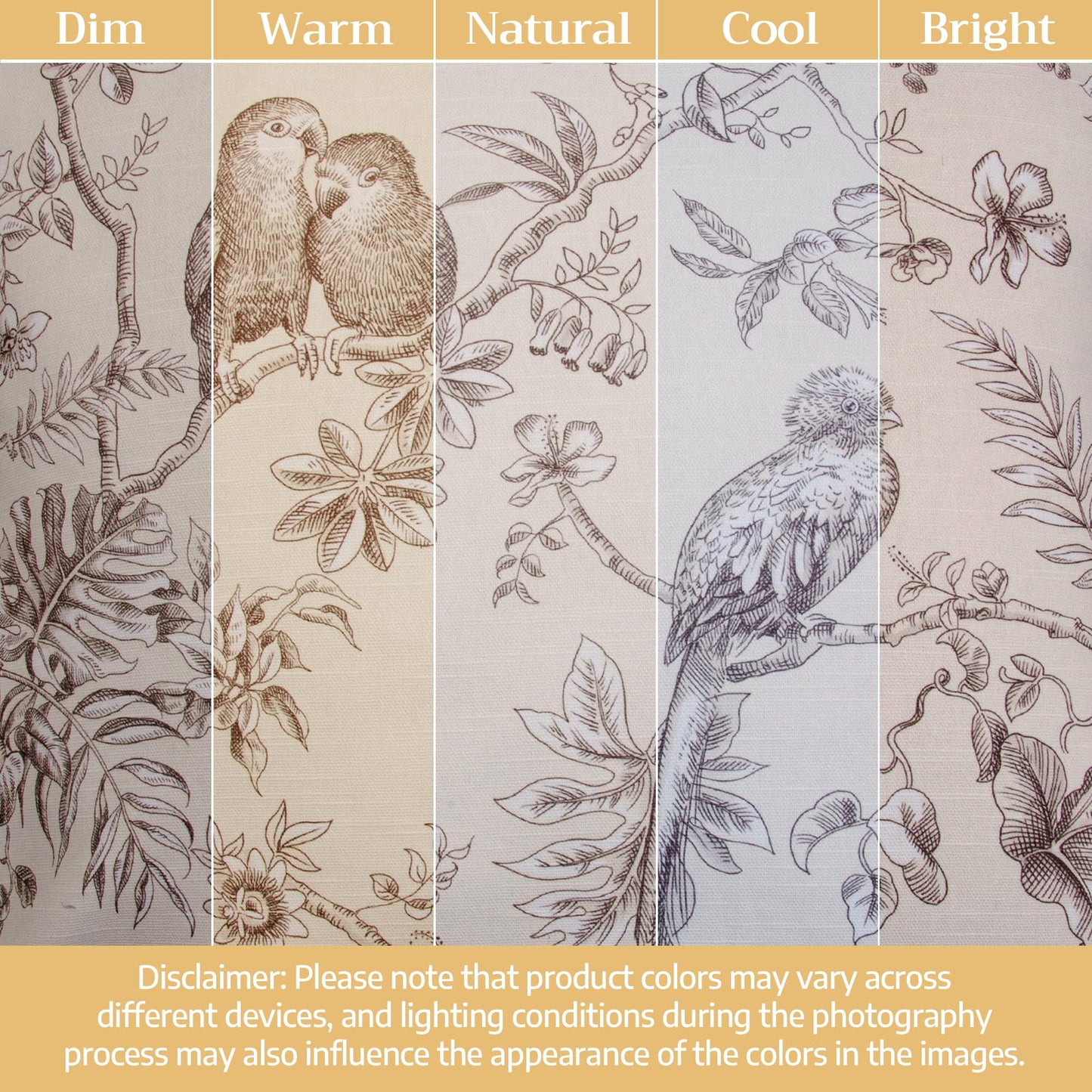Maison d' Hermine Curtains for living room 100% Cotton 96 inch length One Panel Light Filtering Toile Curtains for Bedroom Windows with rod and loop Pockets Drapes (Jouy Paradise Beige, 50"W x 96"L)