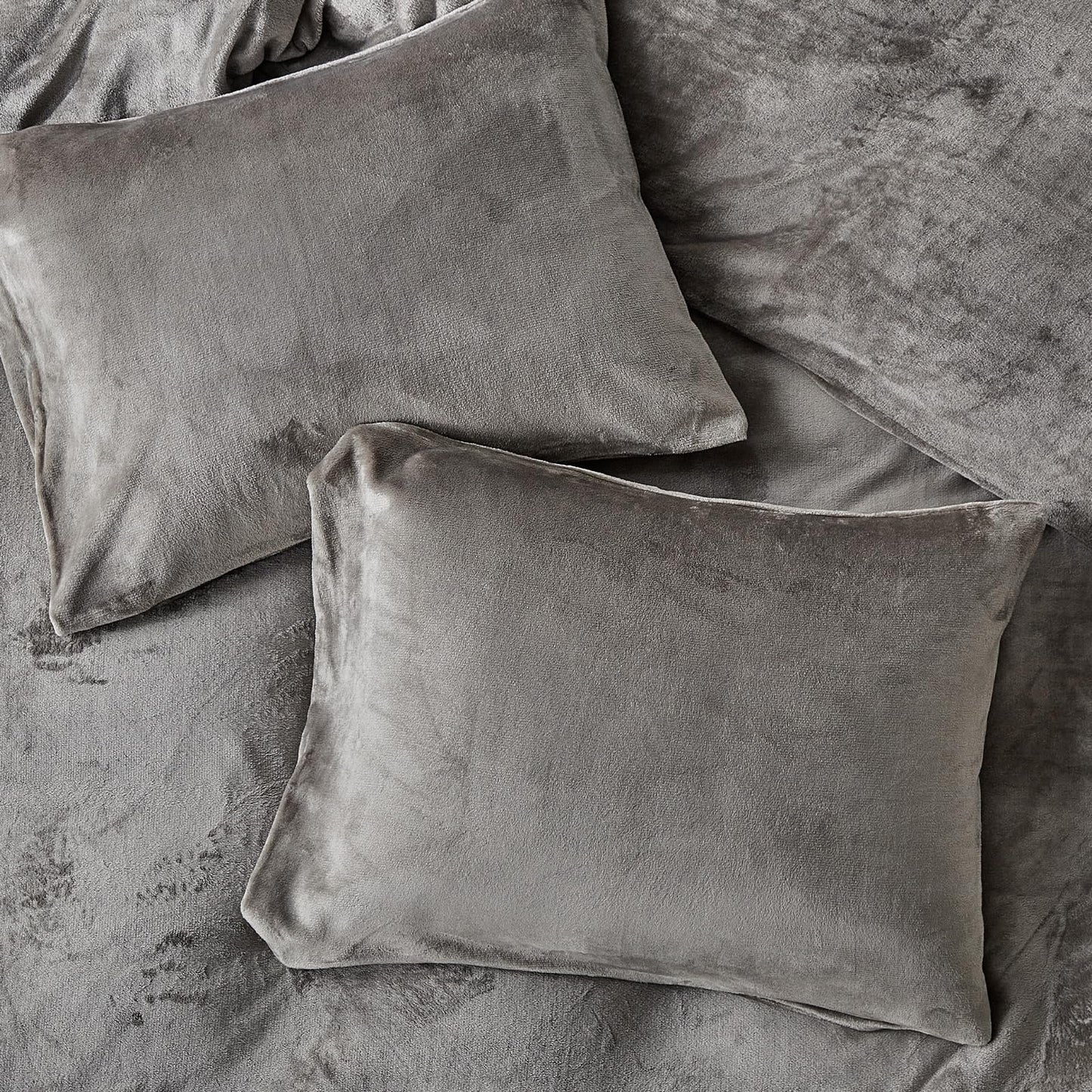 WARMDERN Khaki Velvet Duvet Cover Set Queen Size, Luxury Milk Velvet Bedding Duvet Cover with Zipper Closure, 3pcs Ultra Soft Duvet Covers for All Seasons, 90" x 90", Light Khaki