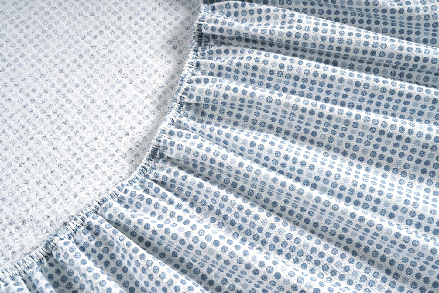 LANE LINEN 100% Cotton Queen Flannel Sheets - Brushed for Extra Softness - Queen Size 100% Cotton Sheets Queen Size Bed Set - Warm & Cozy Flannel Winter Bed Sheets, 15" Deep Pocket - Polka Dot Blue