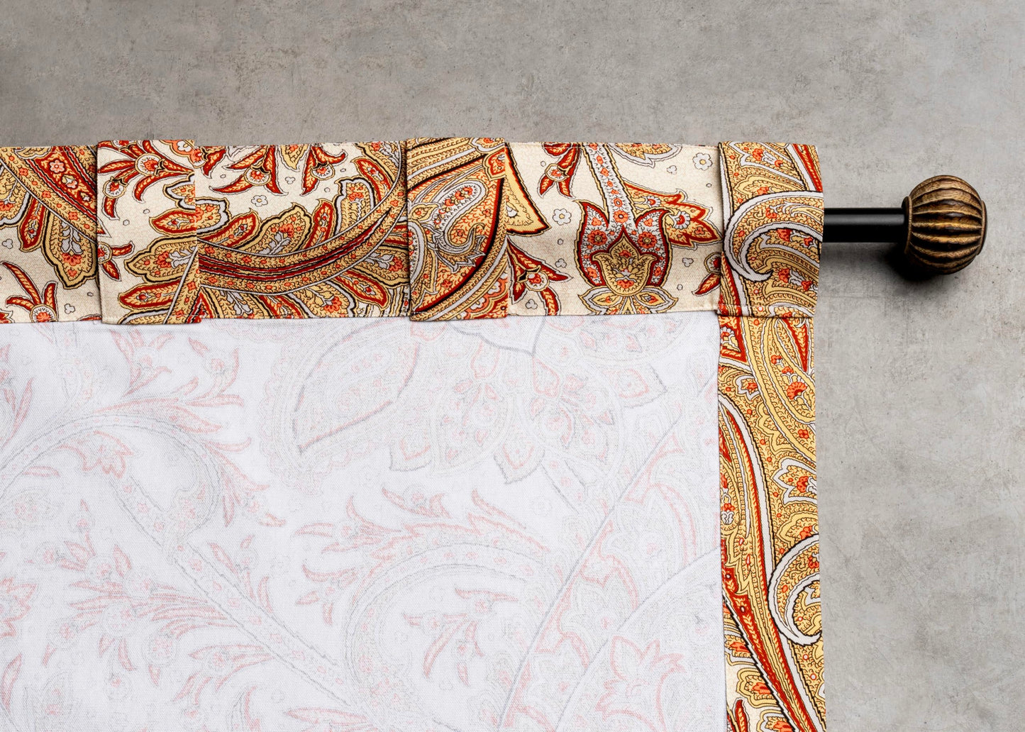 Maison d' Hermine Curtains for Living Room 100% Cotton 96 inch Length One Panel Light Filtering Curtains for Windows with Rod and Loop Pockets (Kashmir Paisley - Multi, 50" W x 96" L)