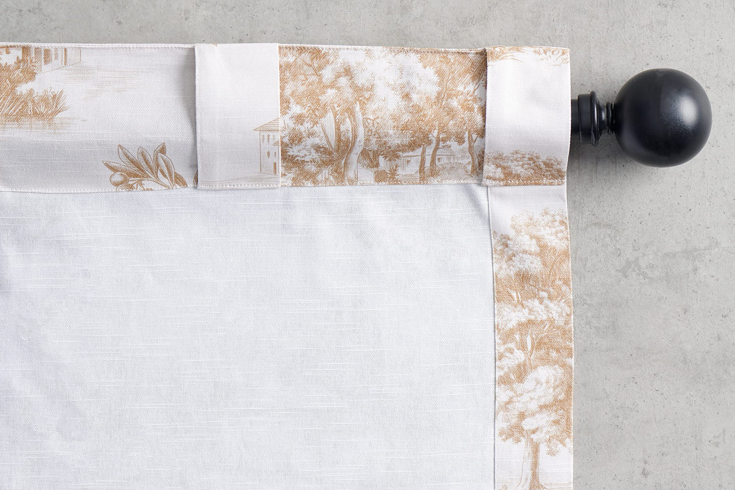 Maison d' Hermine Curtains for Living Room 100% Cotton 96 inch Length One Panel Light Filtering Toile Curtains for Bedroom Windows with Rod and Loop Pockets Drapes (Trianon Bronze, 50" W x 96" L)