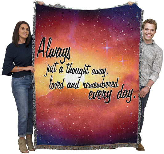 Pure Country Weavers Always Just A Thought Away Blanket - Sympathy Bereavement Gift Tapestry Throw Woven from Cotton - Made in the USA (72x54)