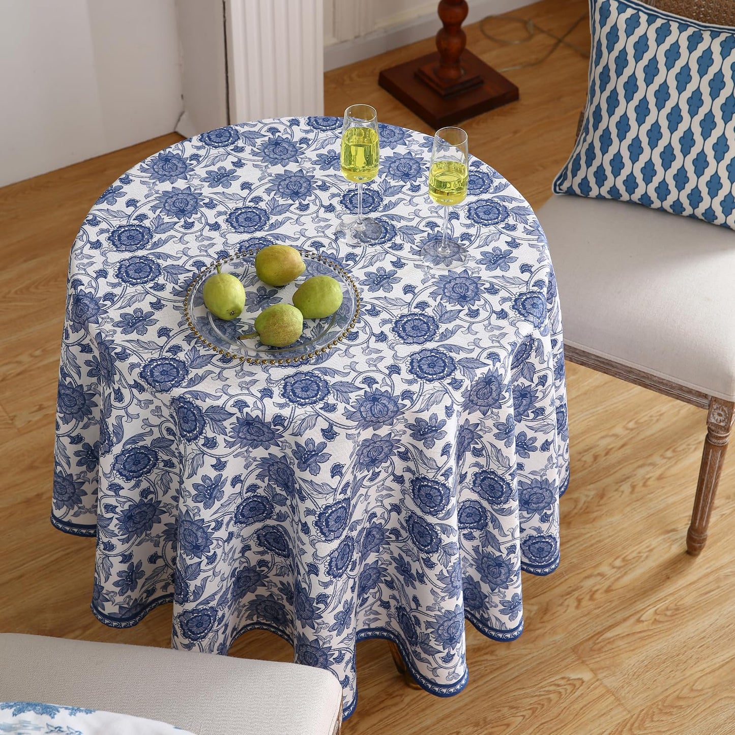patdrea Elegant French Linen Tablecloth,Round,Diameter 67"-Lantang A