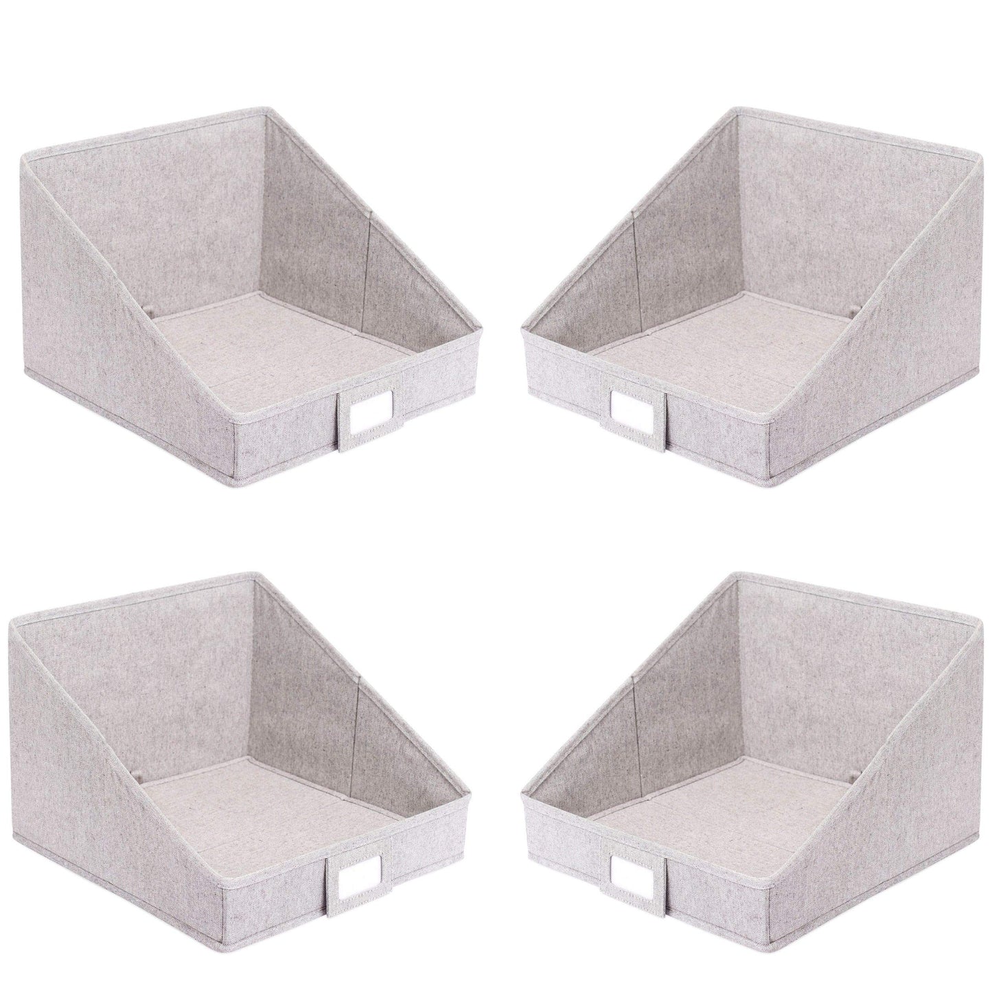 Internet's Best Open Cloth Storage Bin - Closet Shelf Storage Box - Organize Sheets Blankets Towels Sweaters Scarfs - Grey (4 Pack)