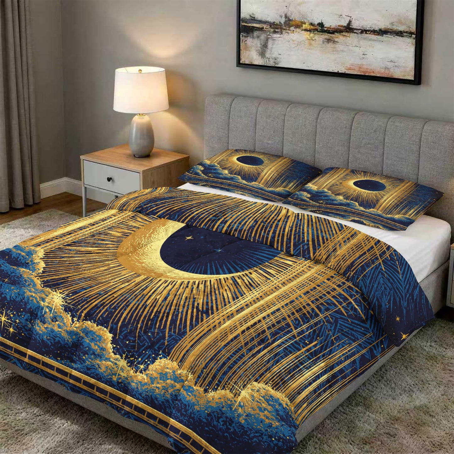 Boho Celestial Full Size Comforter Sets 3 Piece