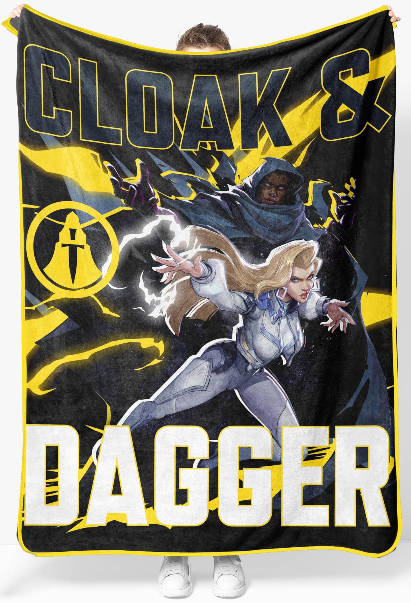 Jay Franco Kids Plush Throw Blanket – Soft & Cozy Fleece Throw for Bedroom & Couch Décor, Official Licensed Product, Multi - Marvel Rivals Clock & Dagger, 46x60 - Throw Blanket