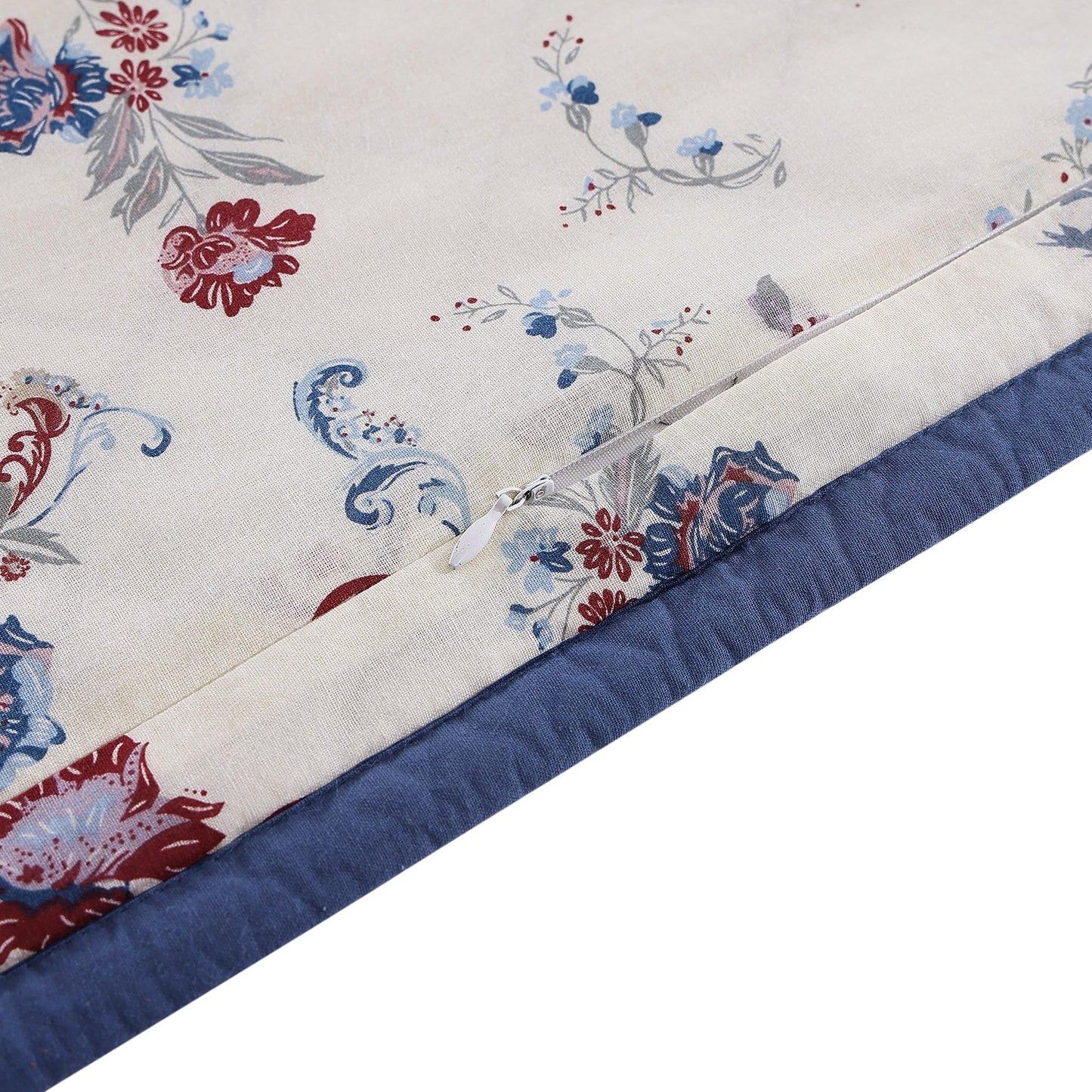 Paseo Road Tasha Polizzi Patchwork Bandana Western Bedding Sets, 3 Piece Queen Cotton Quilt Set, Red Blue Medallion Paisley Country Bedding, Reversible Floral Print Patchwork Quilt with Pillow Shams