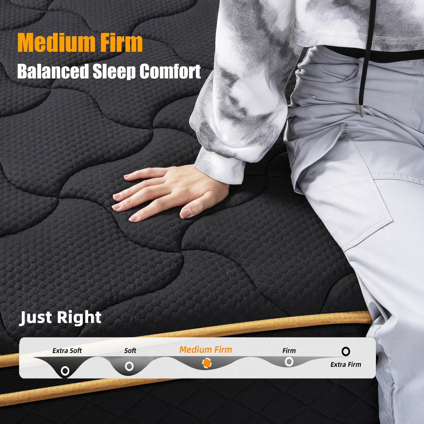 KilomSumat Twin Mattress 10 Inch Twin Size Mattresses in a Box Memory Foam Hybrid Twin Mattress Soft with Individual Pocket Spring for Motion Isolation, Edge Support, Medium Firm