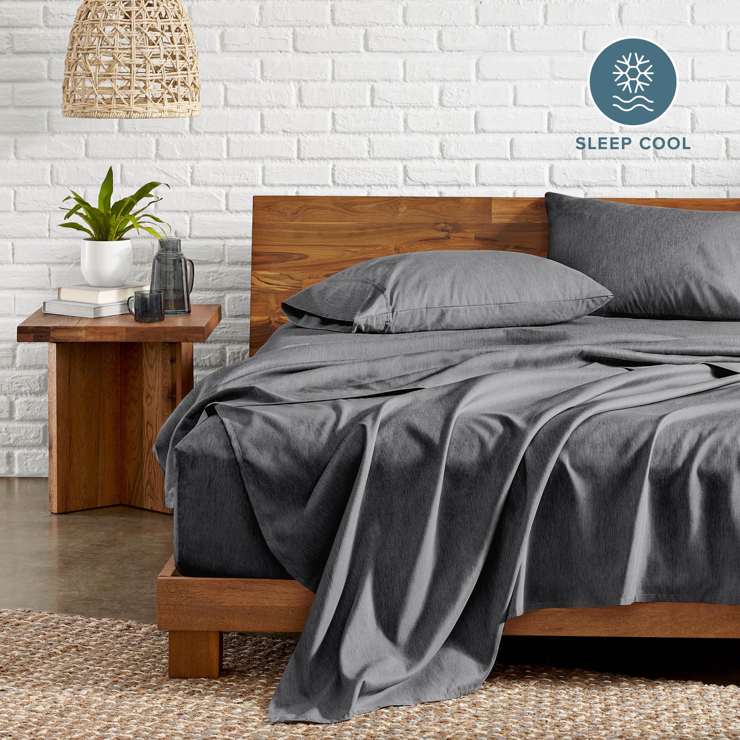 Bare Home Queen Sheet Set - Luxury 1800 Ultra-Soft Microfiber Double Brushed - Deep Pockets - Easy Fit - 4 Piece Set - Bedding Sheets & Pillowcases (Queen, Heathered Grey)