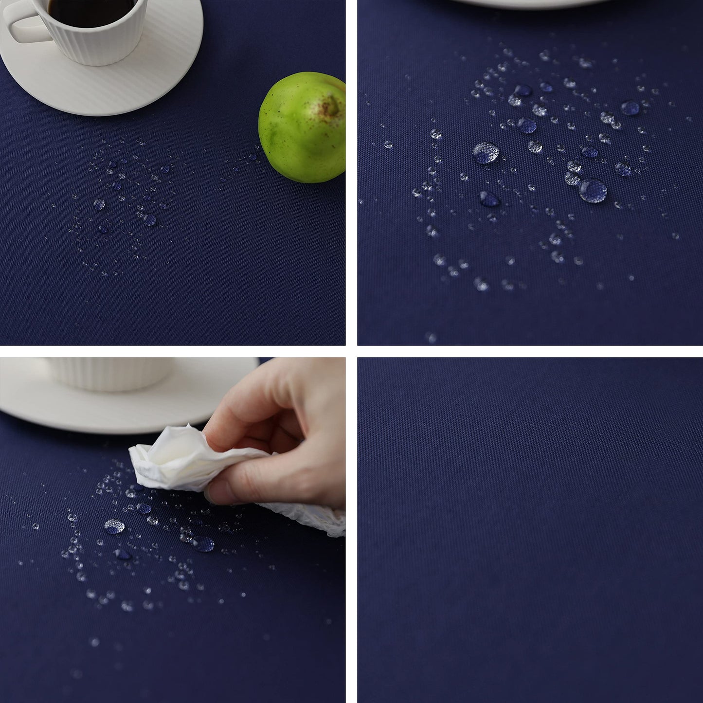 Demetex Blue Waterproof Fabric Tablecloth for Rectangle Table Spill Proof Polyester Table Cloth 1 Pack Decorative Washable Table Cover for Barbecue Buffet Holiday,60x84 in, Navy Blue