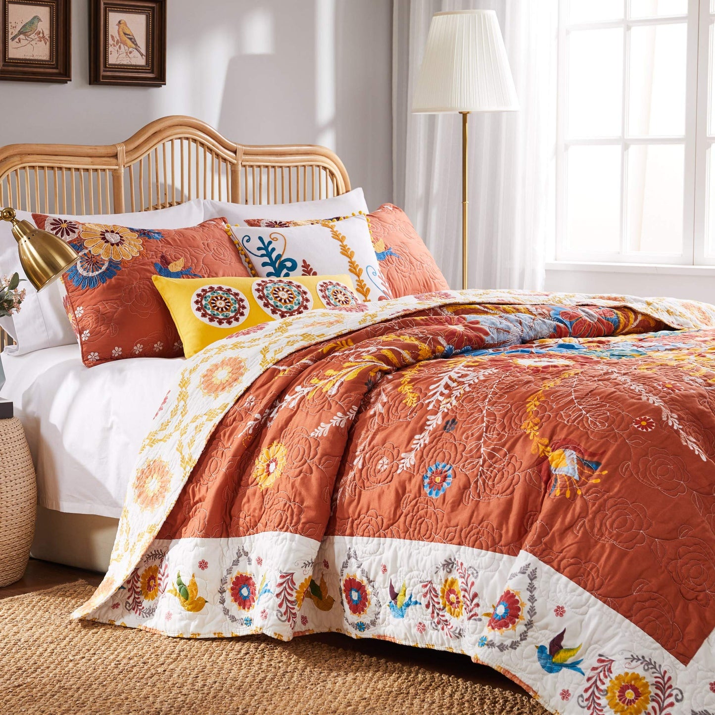 Greenland Home Barefoot Bungalow Topanga Quilt Set, 3-Piece King/Cal King, Multi