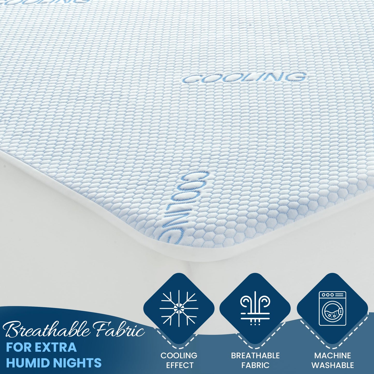 LUX Décor Waterproof Cooling Mattress Protector - Lightweight & Breathable 40% Nylon and 60% Polyester - Twin Cooling Mattress with 16” Deep Pocket - 39" x 75"