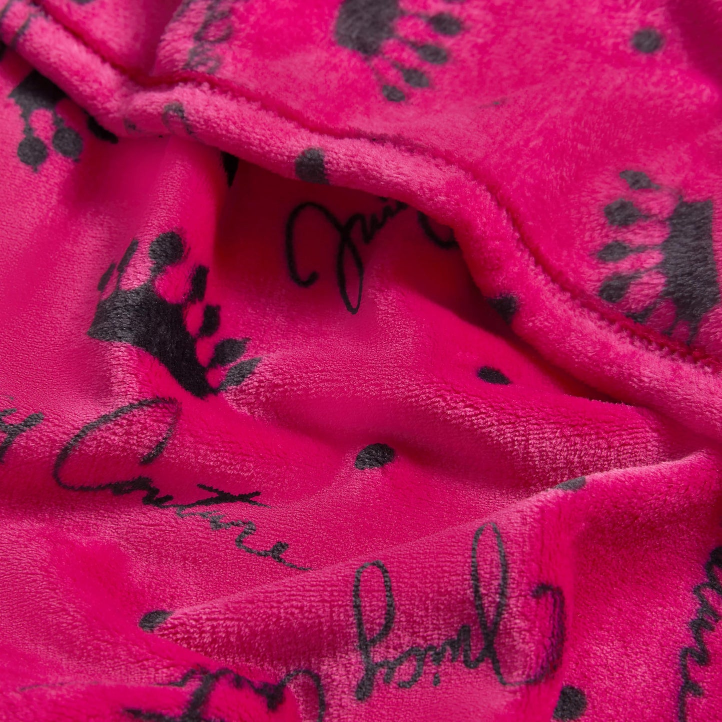 Juicy Couture Luxurious Throw Blanket for Couch - 50” x 70” Inches - Crown Royal Blanket - Plush & Cozy Throw Blanket - Decorative Blankets for Sofas, Throws for Chairs, and Beds – Hot Pink