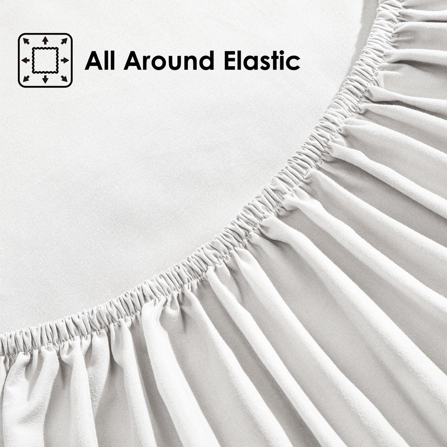 ClevaHome Sheet Set Queen Size, 4-Piece Bedding, Lightweight & Super Soft Easy Care Microfiber– Shrinkage & Fade Resistant Bedding Set with 14'' Deep Pockets (Pearl White)
