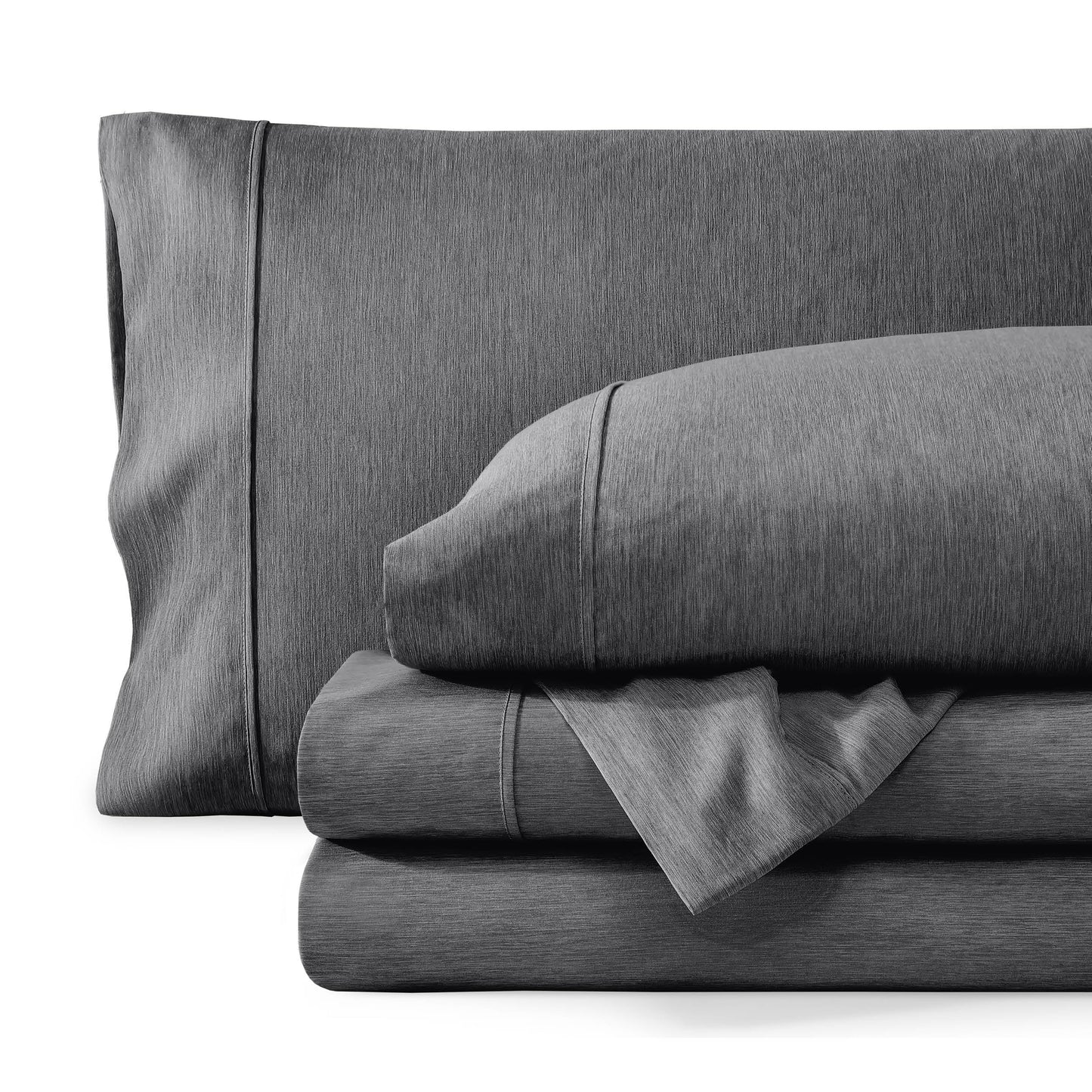 Bare Home Queen Sheet Set - Luxury 1800 Ultra-Soft Microfiber Double Brushed - Deep Pockets - Easy Fit - 4 Piece Set - Bedding Sheets & Pillowcases (Queen, Heathered Grey)