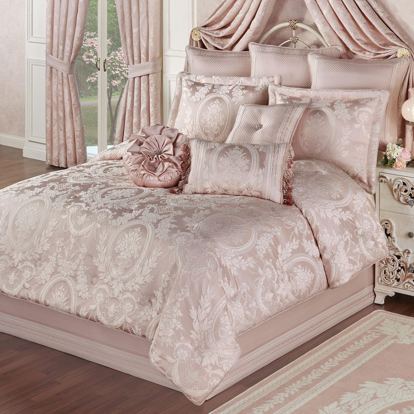 Marquessa Luxury Comforter, Blush Pink, Queen, 11 Pc Set