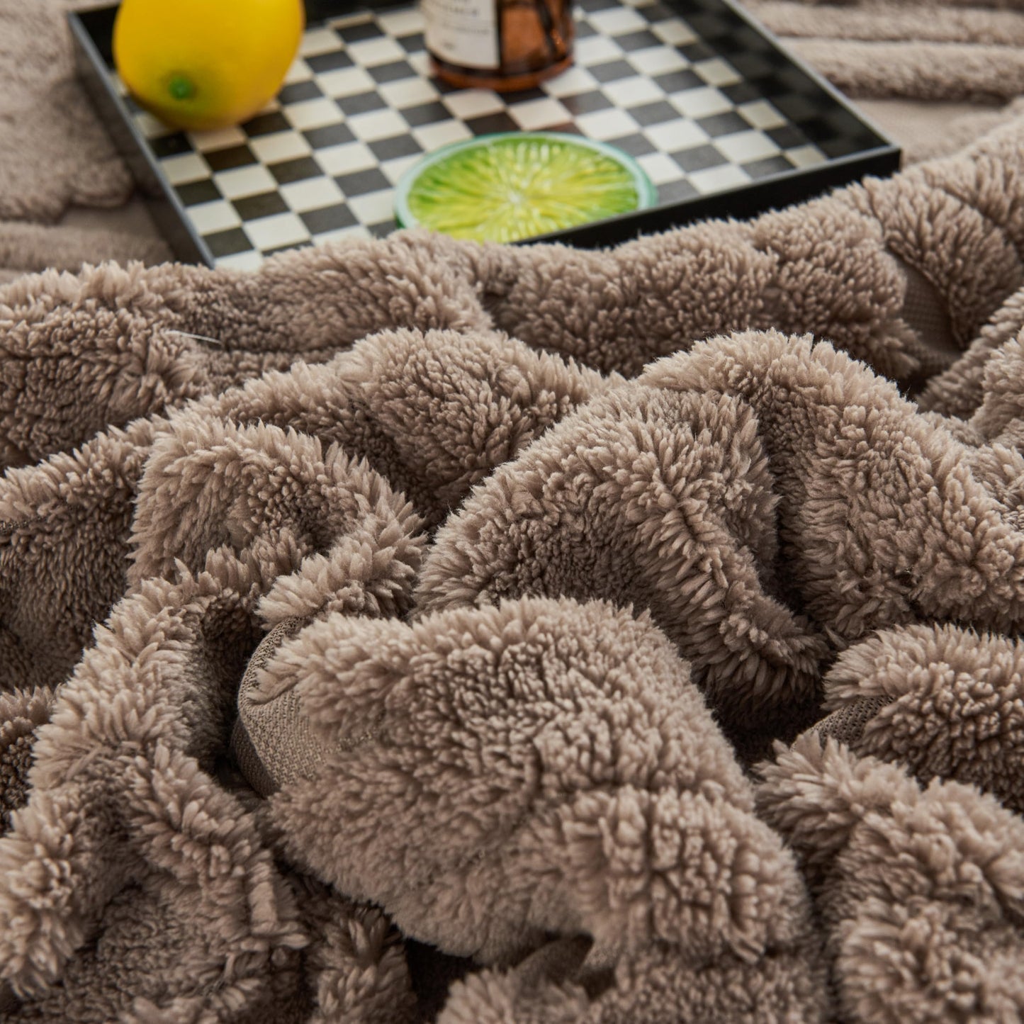 LEVINIS Boho Sherpa Fleece Blanket 80'' × 90'', Ultra Soft Aztec Queen Blankets for All Season, Cozy Plush Bohemian Throw Blanket for Bed/Couch/Sofa/Office/Camping, Coffee