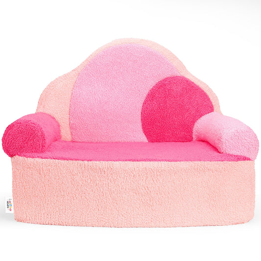 Luleko Kids Toddler Foam Chair | Cute Pink Soft Lounge Chair for Toddler Girls Ages 1–4 | Comfy Lightweight Reading Seat for Nursery, Bedroom & Playroom Décor