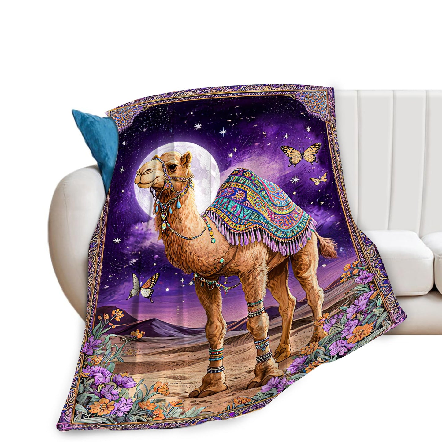 Camel Blanket Camel Lovers Throw Blanket Soft Warm Cozy Fleece Fuzzy Plush Desert Animals Flannel Blankets Gifts for Boys Girls Women Kids Adults 40"X50"