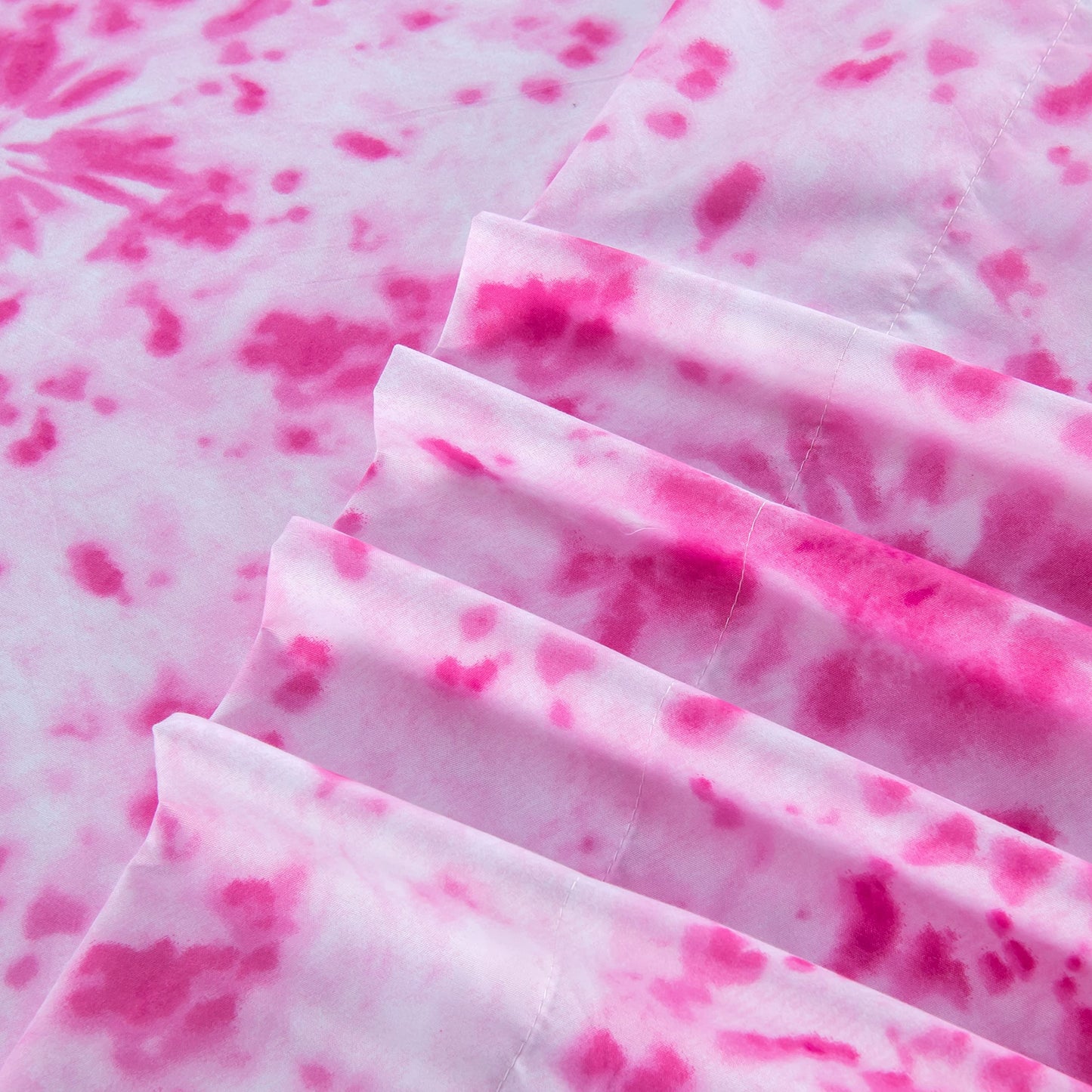 Elegant Comfort Luxury Soft Bed Sheets Tie Dye Pattern 1500 Thread Count Percale Egyptian Quality Microfiber Softness Wrinkle and Fade Resistant (4-Piece) Bedding Set, Twin XL, Tie Dye Hot Pink