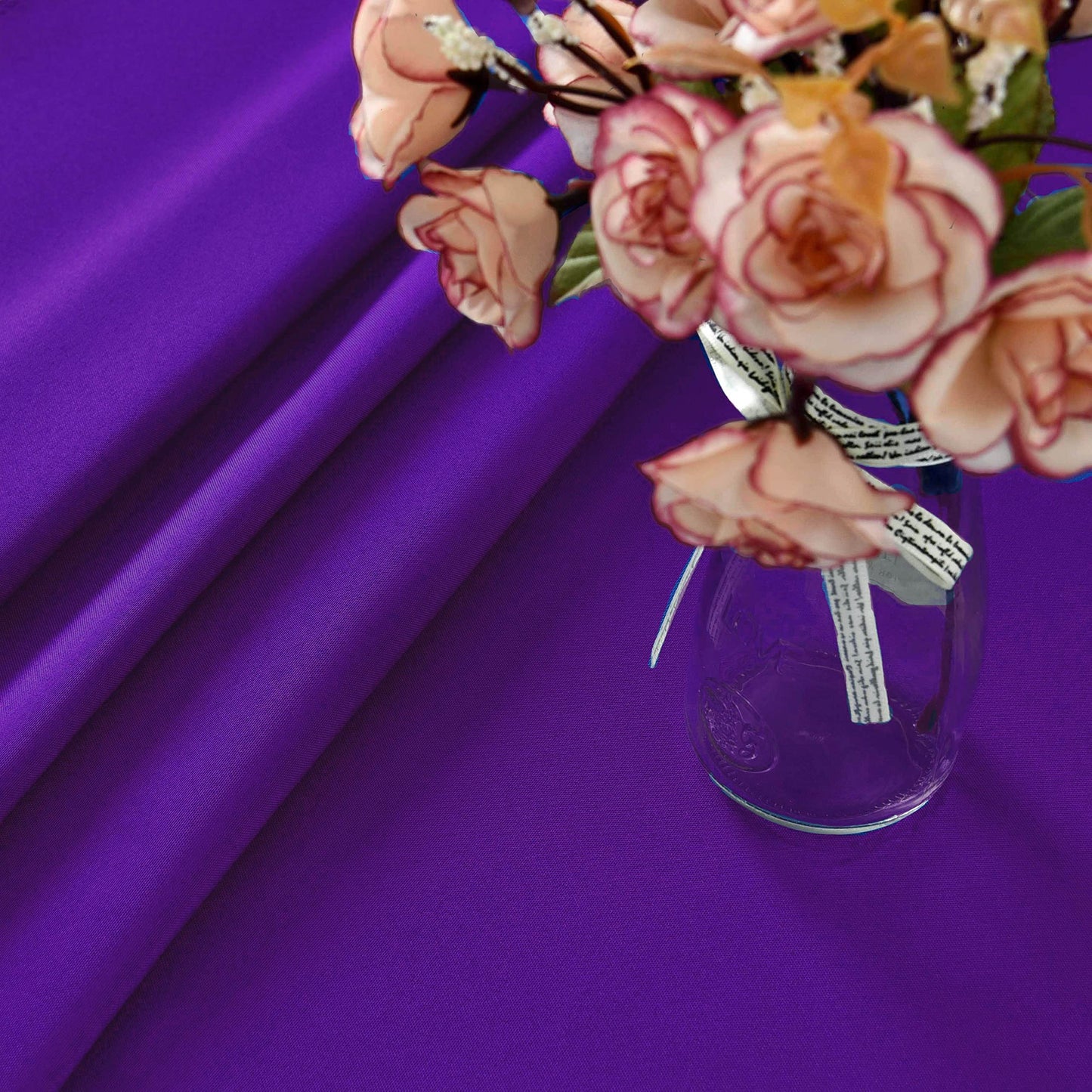 KAIPHO 2 Pack Purple Rectangle Tablecloth Waterproof Stain Resistant Wrinkle Free Table Cloth 210GSM Polyester Wipeable Table Cover for Party, Banquet - Rectangular/Oblong, 60 x 102 inch (2 Pcs)
