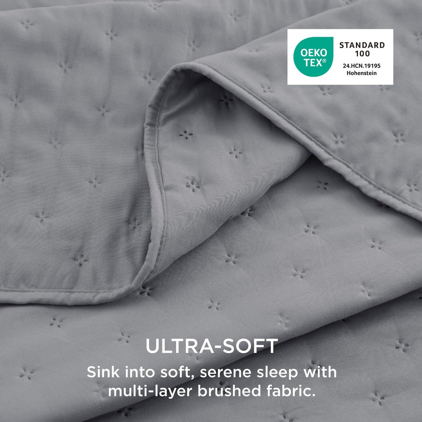Bedsure Quilts Queen Size - Grey Bedspread Queen Size & Lightweight Comforter, Modern Coverlet with Clover Pattern, Ultra Soft All-Season Bedding, 90 x 96 Inches
