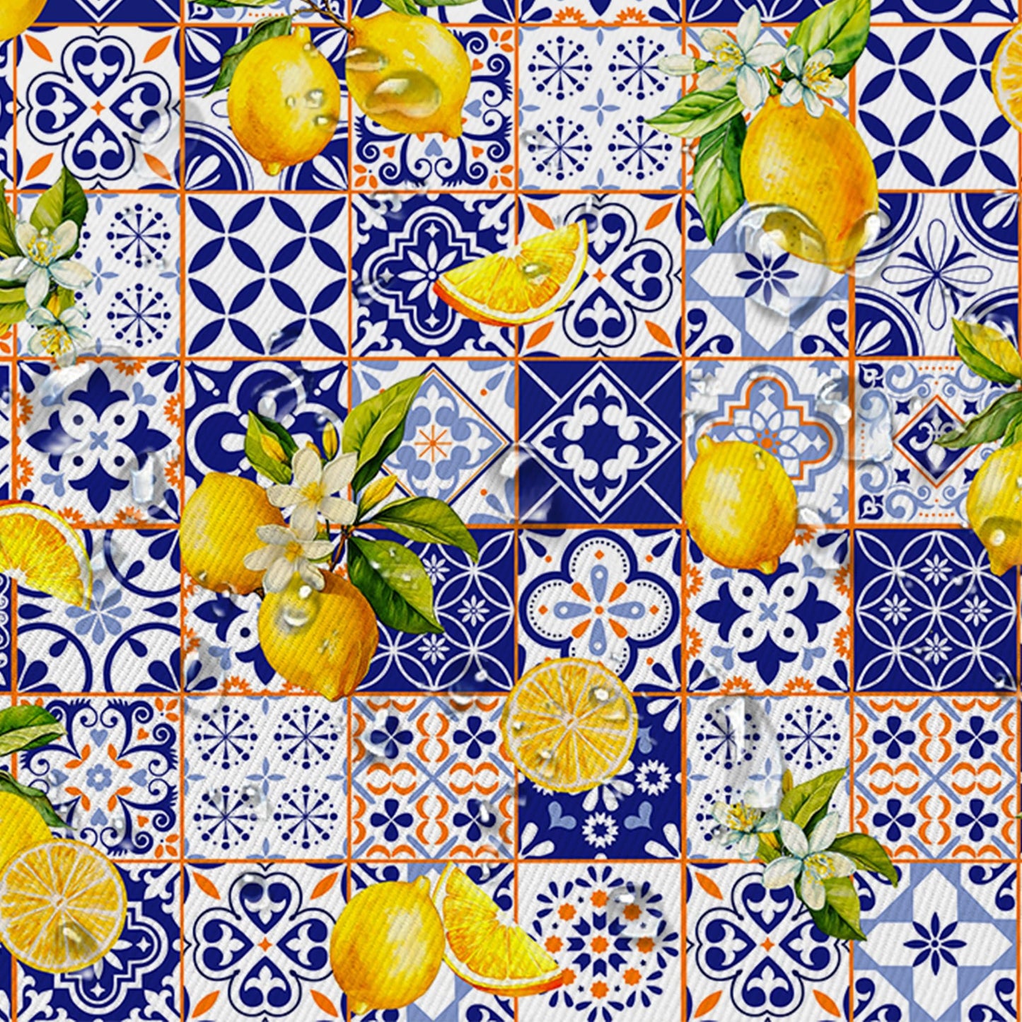 Yighty Square Lemon Tablecloth 70x70 Inch,French Lemon Blossom Spring Summer Tablecloth, Waterproof Wrinkle-Resistant Washable Rectangular Tablecloth for Picnics, Party, Camping and BBQ
