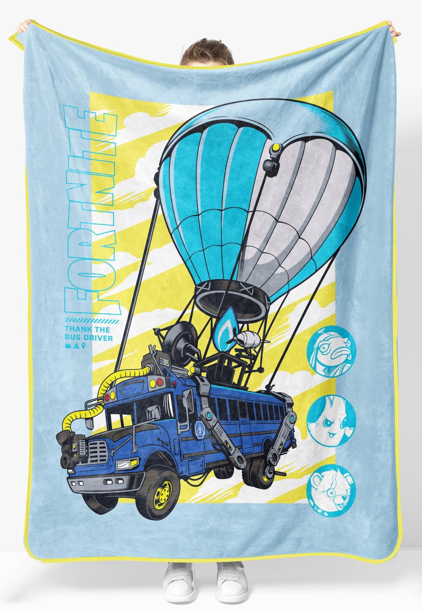 Jay Franco Kids Plush Throw Blanket – Soft & Cozy Fleece Throw for Bedroom & Couch Décor, Official Licensed Product, Blue - Fortnite, 46x60 - Throw Blanket