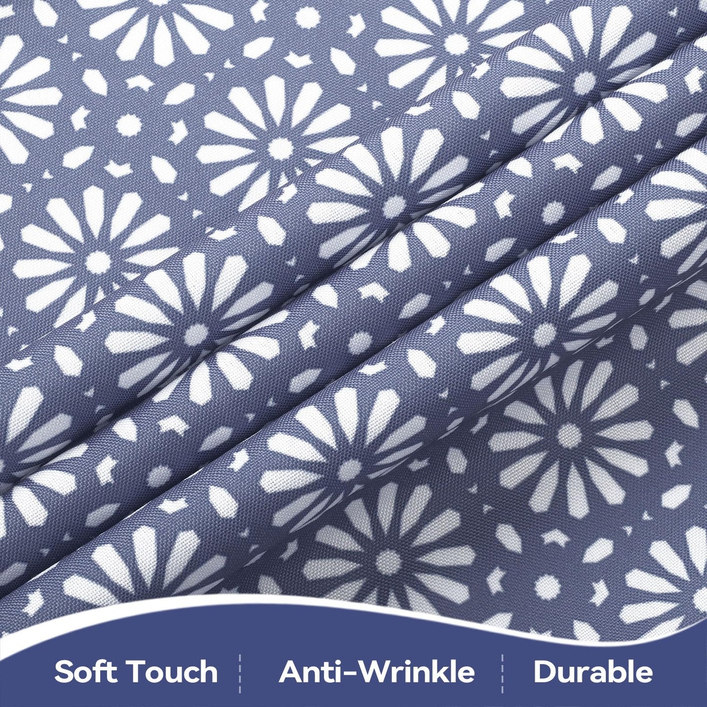 hometrixx Modern Minimalist Rectangle Table Cloth Geometric Floral Washable Wipeable Polyester Tablecloth Stain Wrinkle Resistant Oil Proof Kitchen Decor Table Cover for Dinner Picnic,60x84inch Blue
