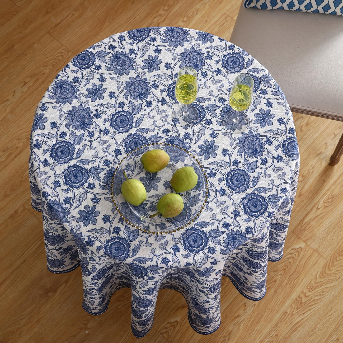 patdrea Elegant French Linen Tablecloth,Round,Diameter 67"-Lantang A