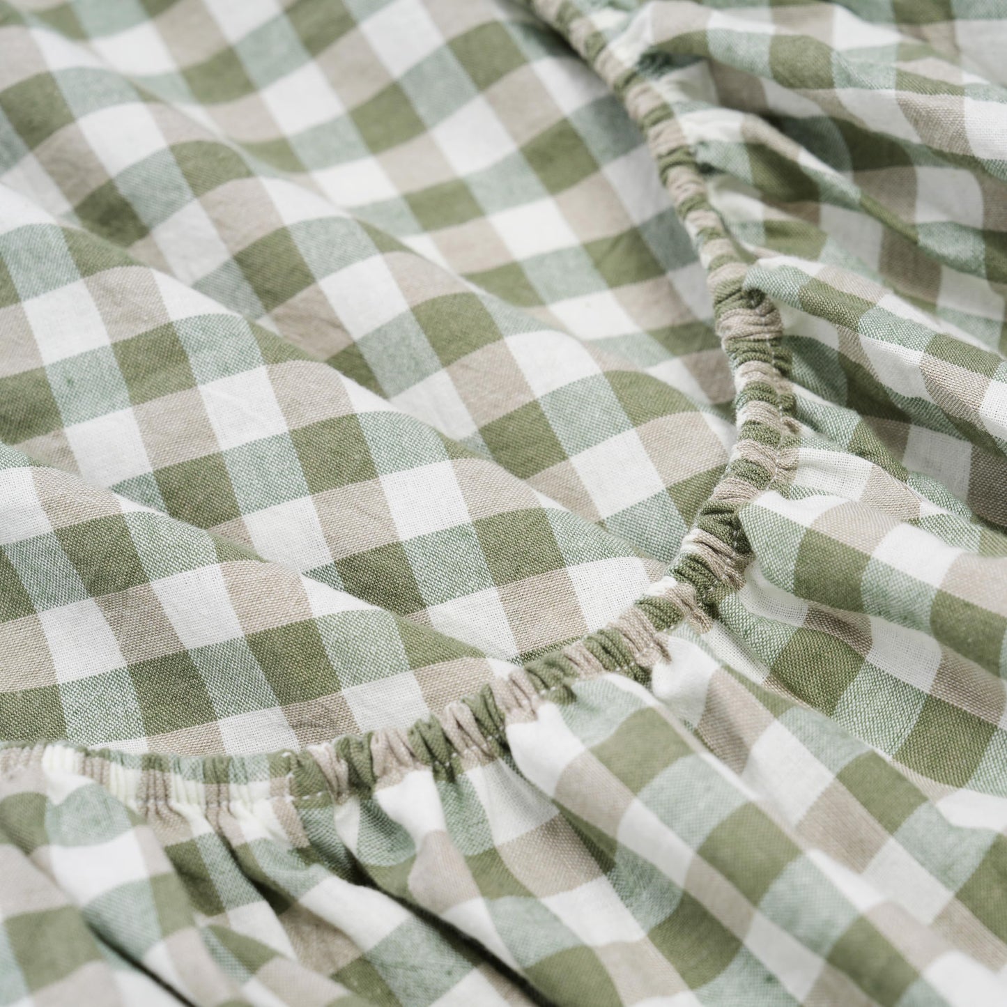 100% Cotton Full Sheet Set - 4 Piece Cotton Sheets Full Size Bed Set, Soft, Smooth, Durable, Easy Care, 16" Deep Pocket Checkered Green Sheets - 1 Flat, 1 Fitted, 2 Pillowcases