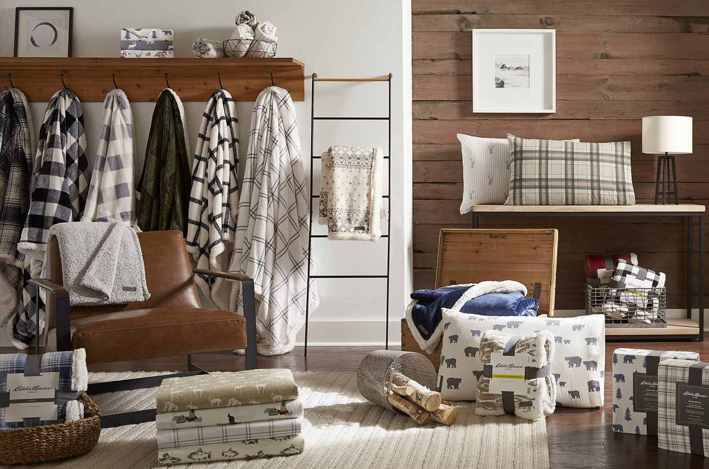 Eddie Bauer - Flannel Sheets King Size, Anti-Pilling & Wrinkle Resistant Cotton, Touchably Soft for All-Season Comfort - Bed Sheets with Matching Pillowcases & Fitted Sheet (Retriever Adventure Ivory)