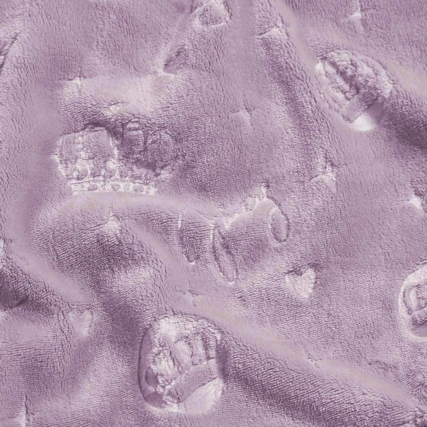 Juicy Couture Embossed Plush 60"x70" Oversized Throw Blanket, Emblem Toss Lavender Purple