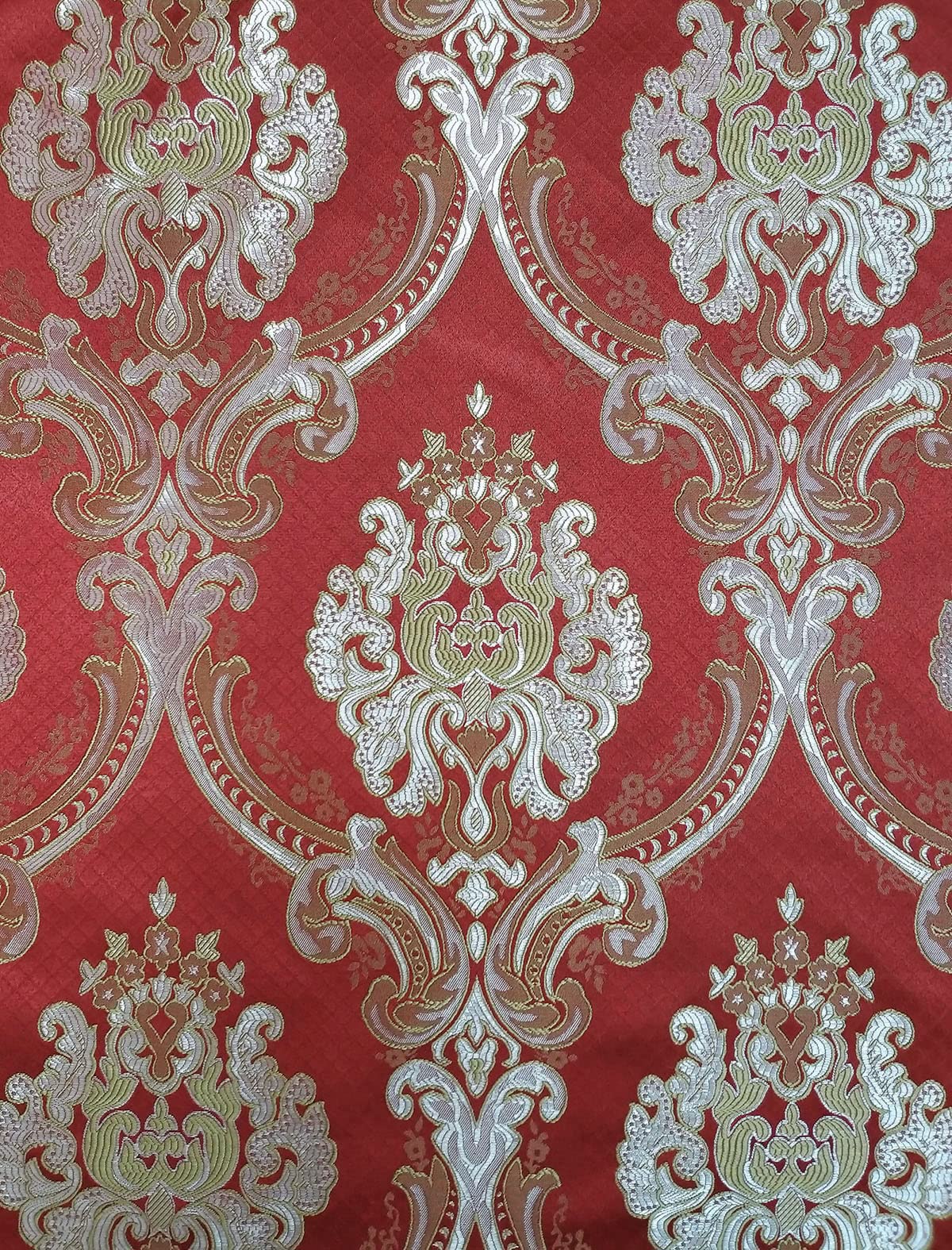 GOHD Luxe Love. Jacquard Window Curtain Panel Drape with Attached Fancy Valance. 2pcs Set. (Wine, 54" Wide x 84" Drop with 18" Valance x 2pcs)