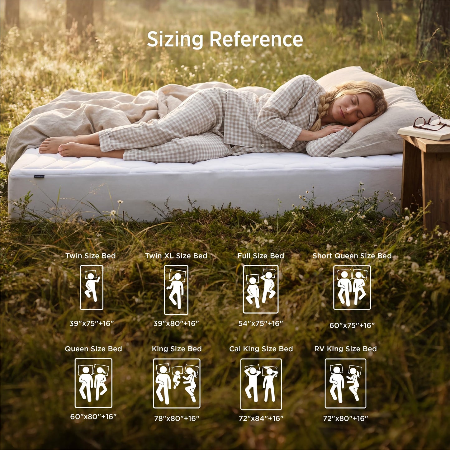 Bedsure Queen Mattress Pad - Quilted Fitted Mattress Topper Protector with 8-21 Inches Deep Pocket, Noiseless Breathable Bed Cover Padded, Machine Washable, White, 60x80 Inches