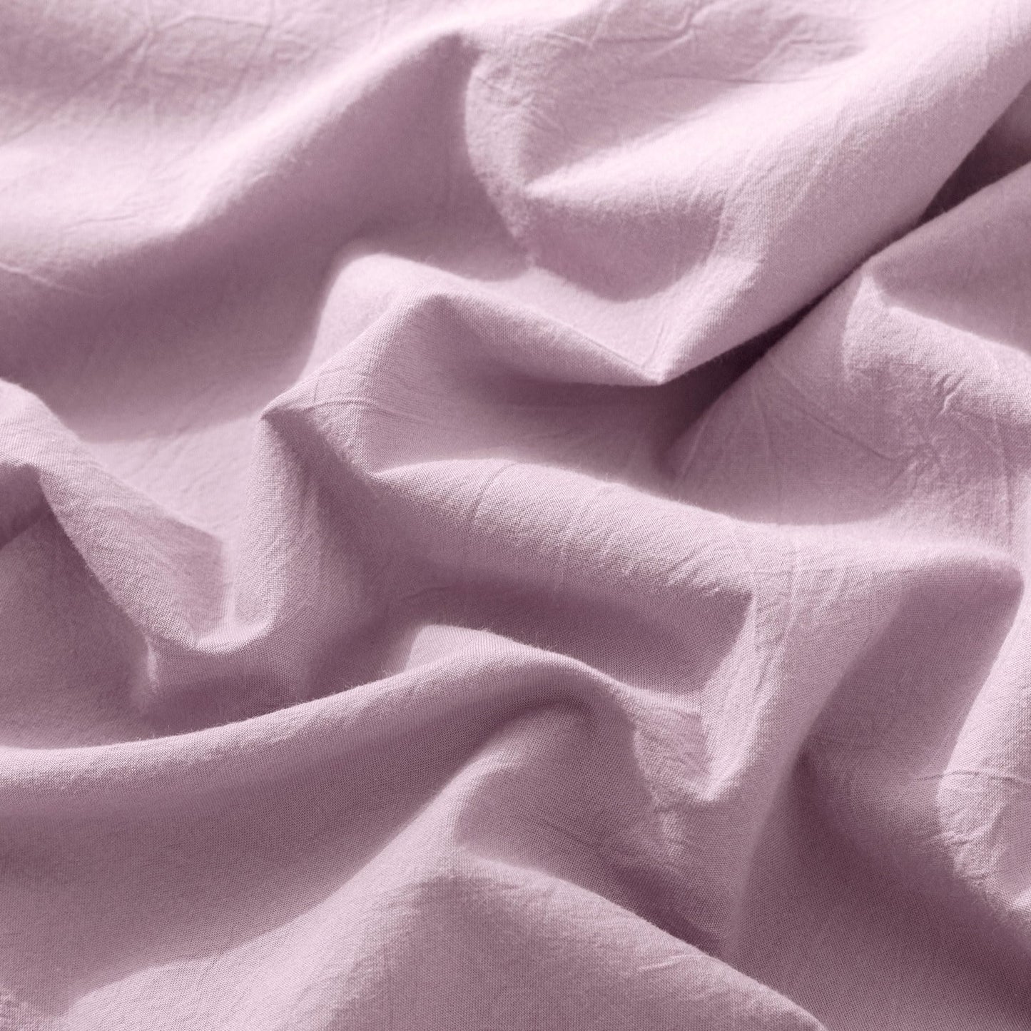 MooMee Fitted Bottom Sheet Only 100% Washed Cotton Linen Like Textured Breathable Durable Soft Comfy Deep Pocket Fits Mattress up to 17" (Light Purple, Queen)