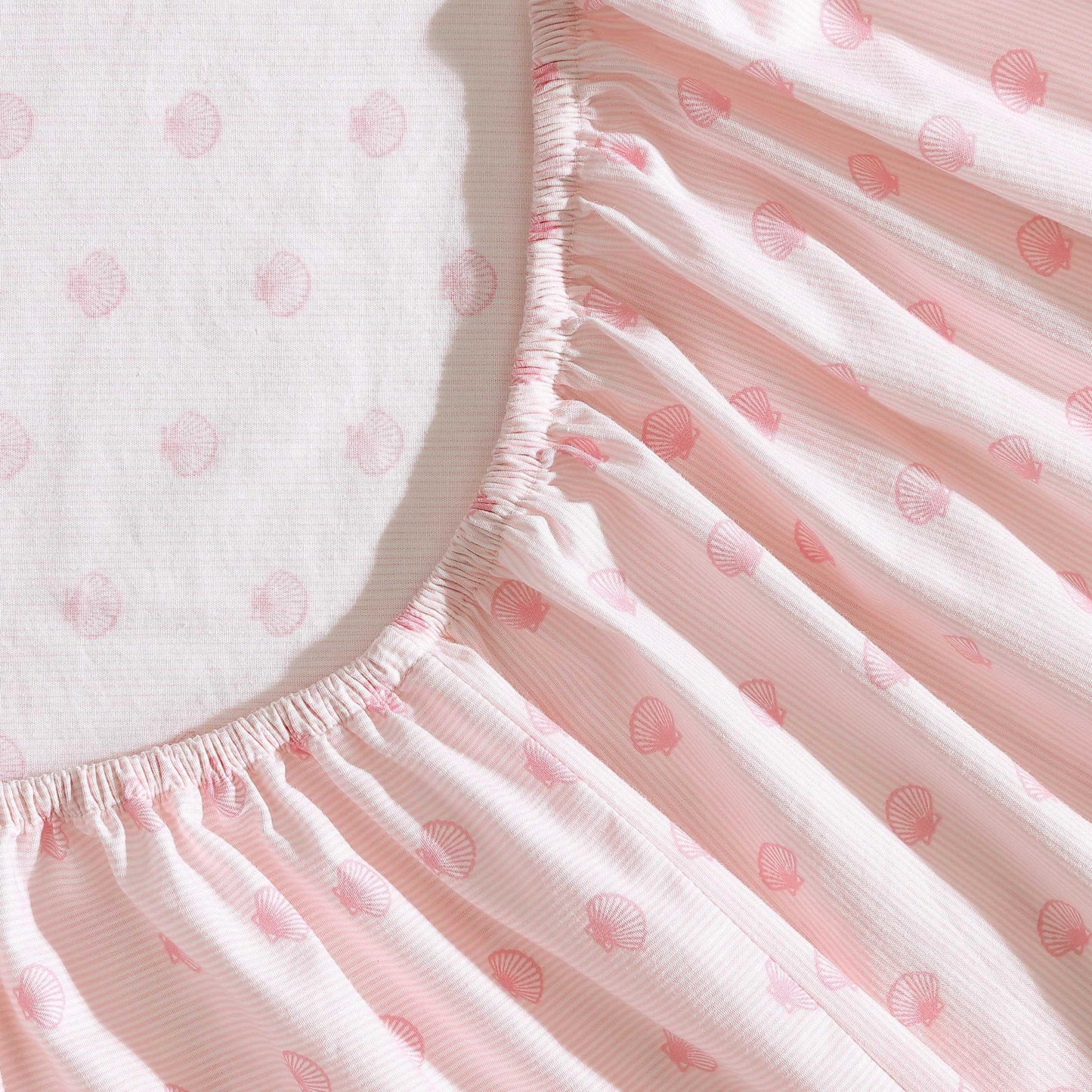 Laura Ashley - King Sheets, Cotton Percale Bedding Set, Lightweight & Breathable Home Decor (Scallop Dollop Pink, King)