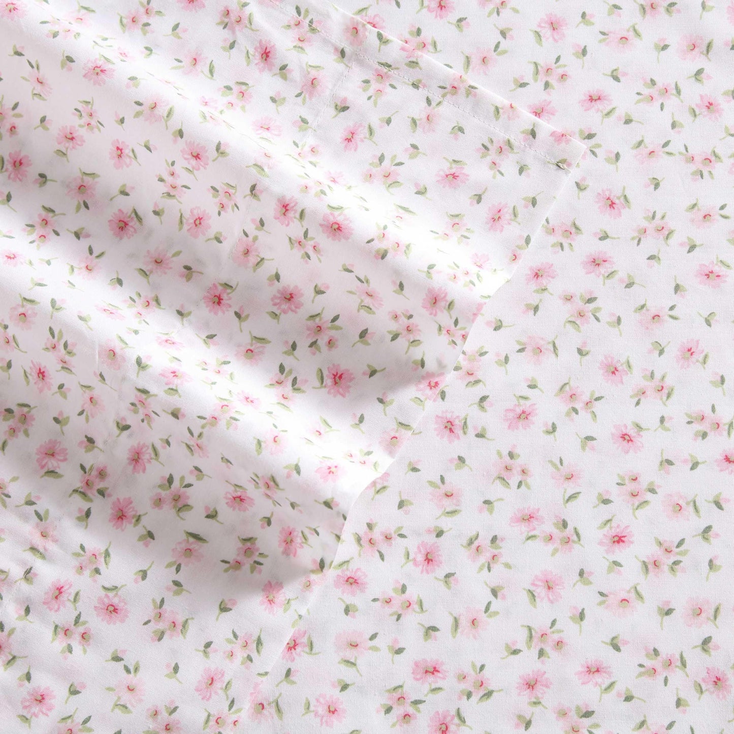 Laura Ashley - Twin Sheet Set, Crisp & Cool Cotton Percale Bedding for Year Round Comfort, Deep Pocket, Bed Sheets with Matching Pillowcase (Little Ditsy Pink)