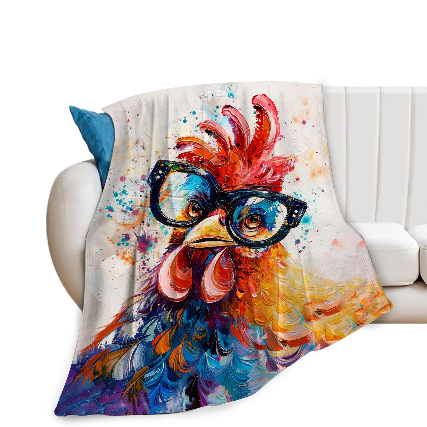 Chicken Blanket Rooster Throw Blanket Soft Warm Cozy Fuzzy Plush Roosters Throw Blanket Gifts for Girls Women Chicken Lightweight Fleece Flannel Gift Blankets for Kids Adults 40"X50"