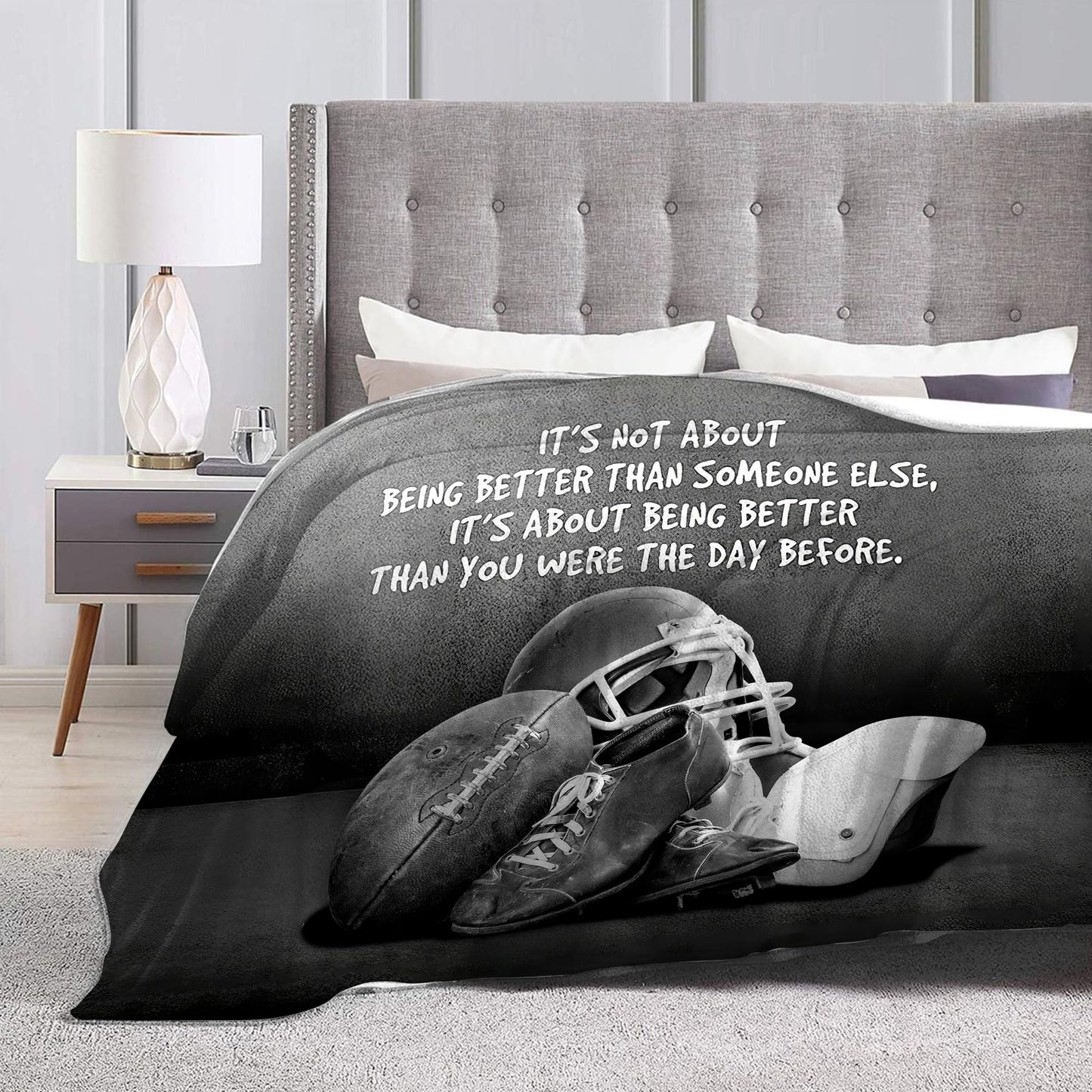 Sports Football Throw Blanket - Soft Warm Cozy Fleece for Boys Men Girls Women Kids Adults - Couch Sofa Bed 50"x40"