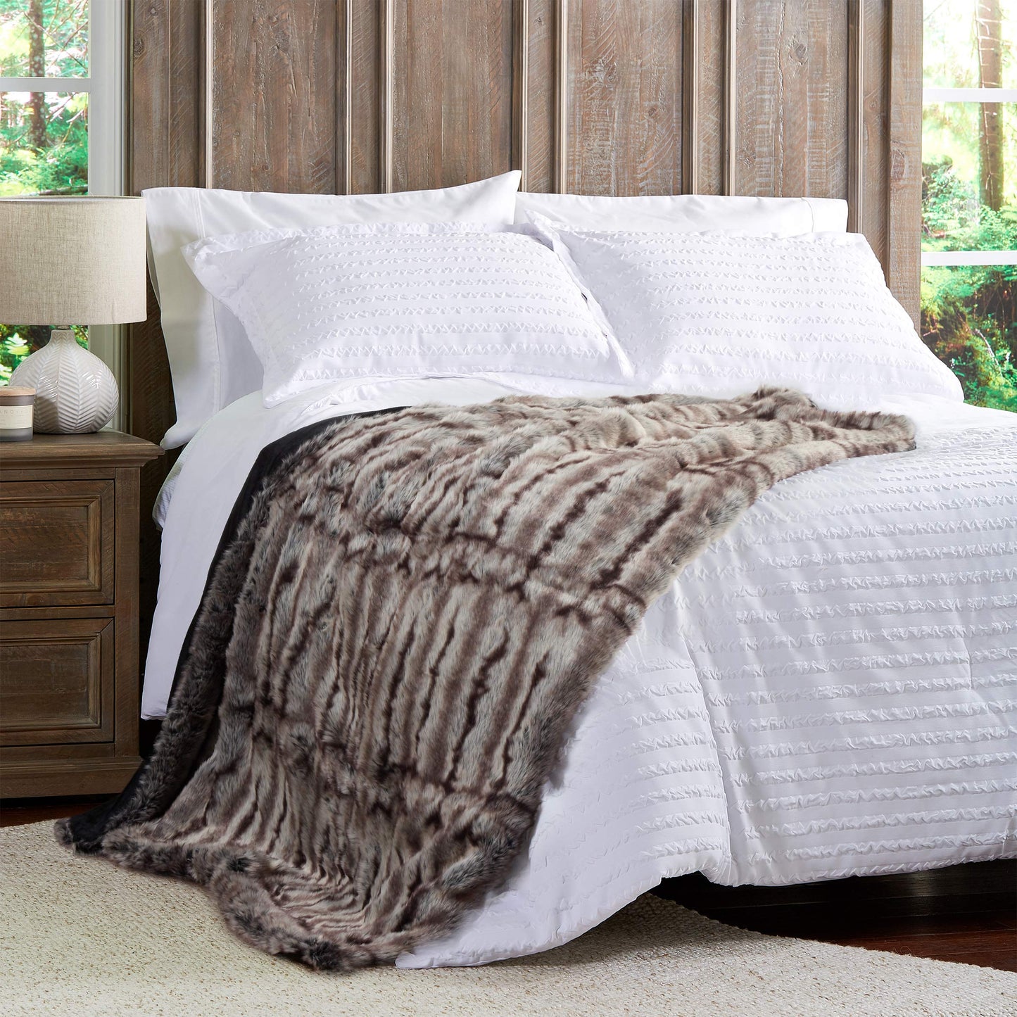 Throw Blanket- Luxurious, Soft, Hypoallergenic Premium Blanket with Gift Box, 60”x70” by BH (Striped)