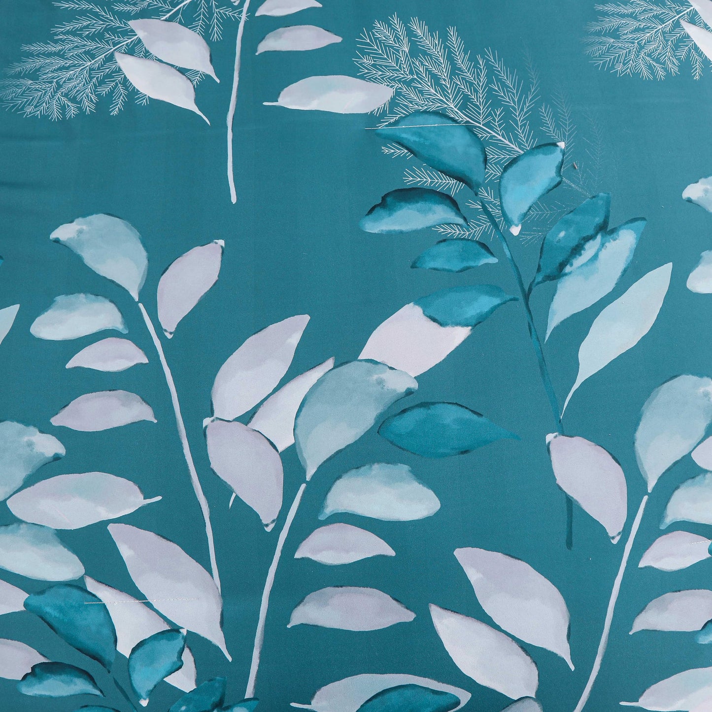 DJY Teal Botanical Comforter Set King, 3 Pieces Blue Leaves Comforter for King Size Bed Reversible Floral Bed Comforter Set Soft Microfiber Bedding Set for All Season