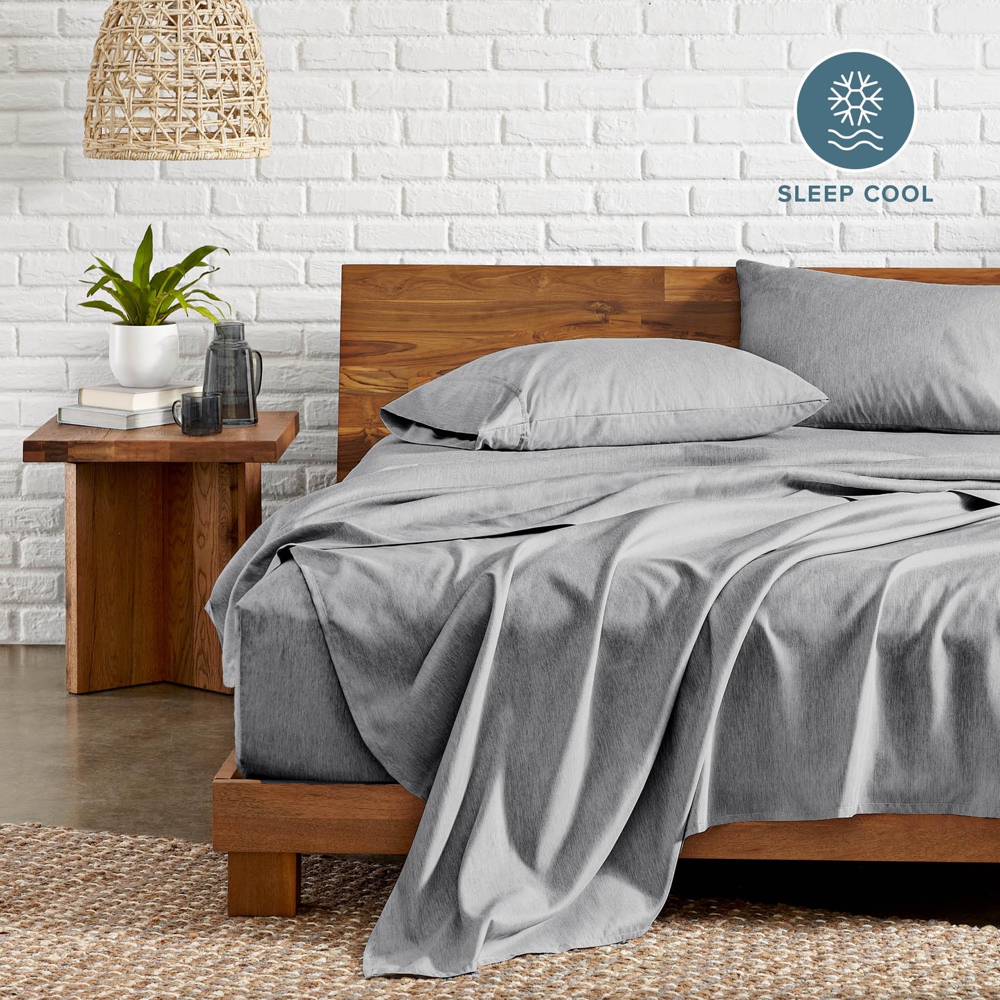 Bare Home Queen Sheet Set - Luxury 1800 Ultra-Soft Microfiber Double Brushed - Deep Pockets - Easy Fit - 4 Piece Set - Bedding Sheets & Pillowcases (Queen, Heathered Charcoal)