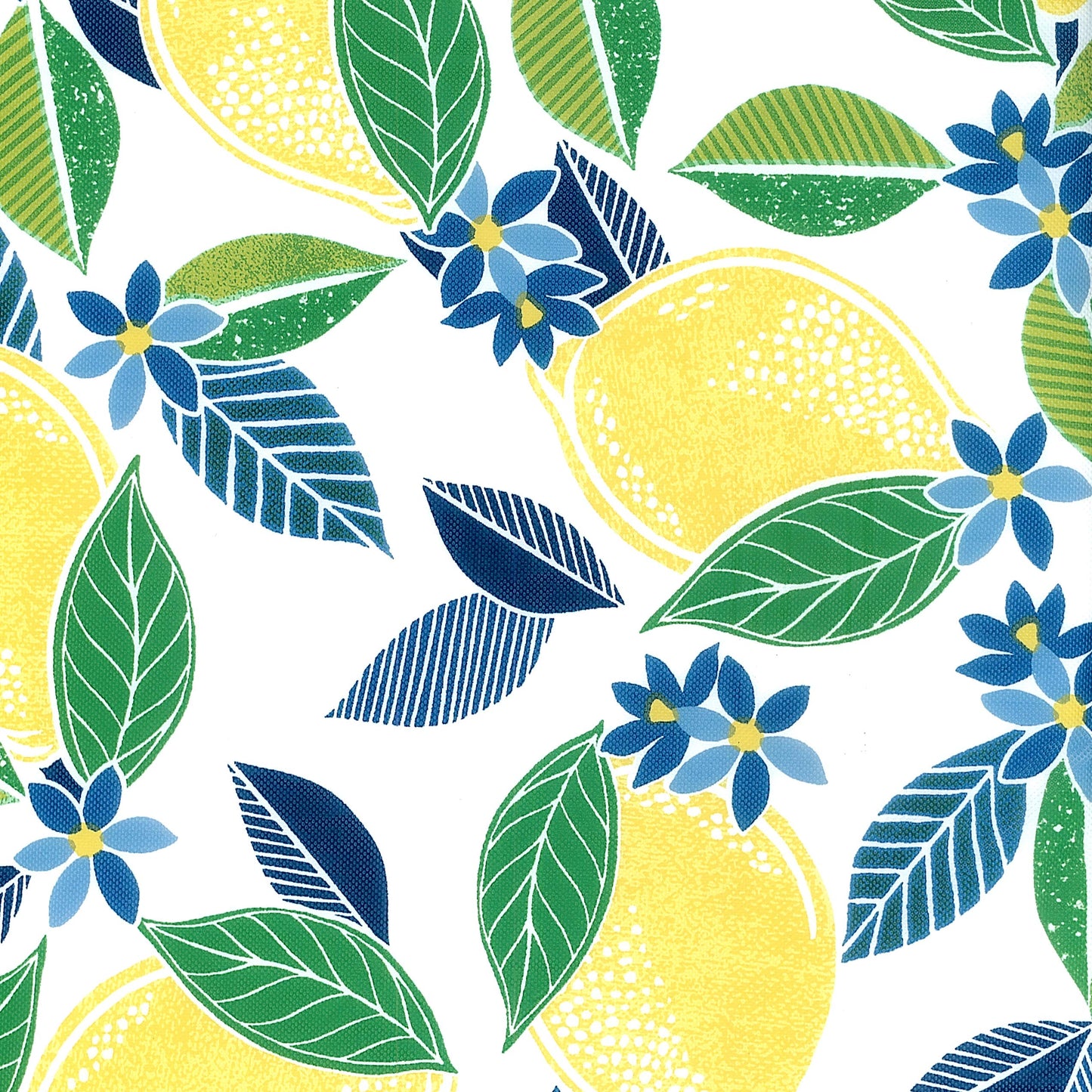 Covers For The Home Deluxe Elastic Edged Flannel Backed Vinyl Fitted Table Cover - Contemporary Lemon Pattern - Extra Large Round Oblong Oval - Fits Tables up to 57" - 65"