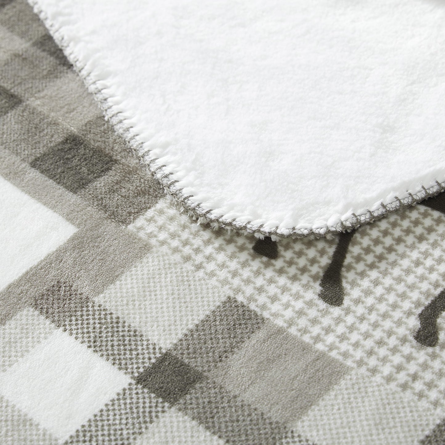 Coleman Large Oversized Reversible Micro-Mink and Sherpa Throw Blanket 60x80 Inch, Dark Taupe