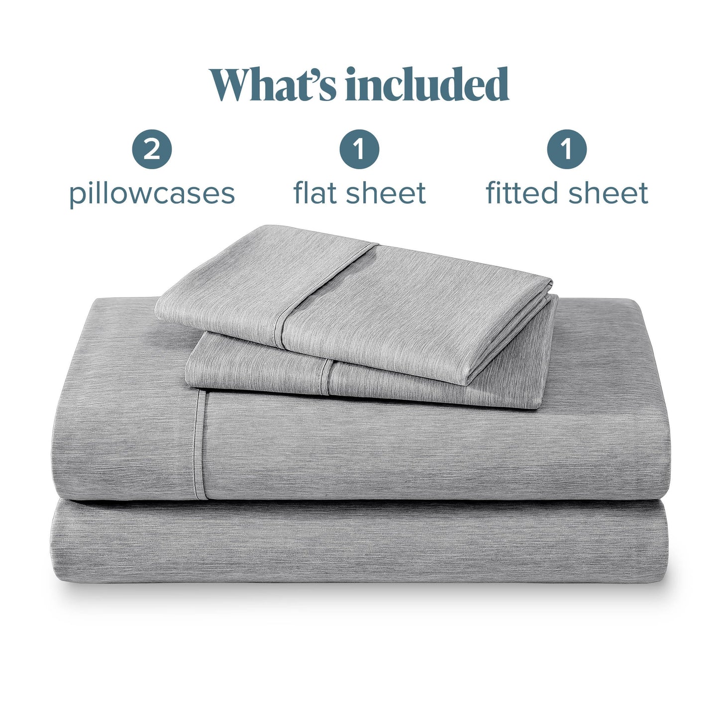 Bare Home Queen Sheet Set - Luxury 1800 Ultra-Soft Microfiber Double Brushed - Deep Pockets - Easy Fit - 4 Piece Set - Bedding Sheets & Pillowcases (Queen, Heathered Charcoal)