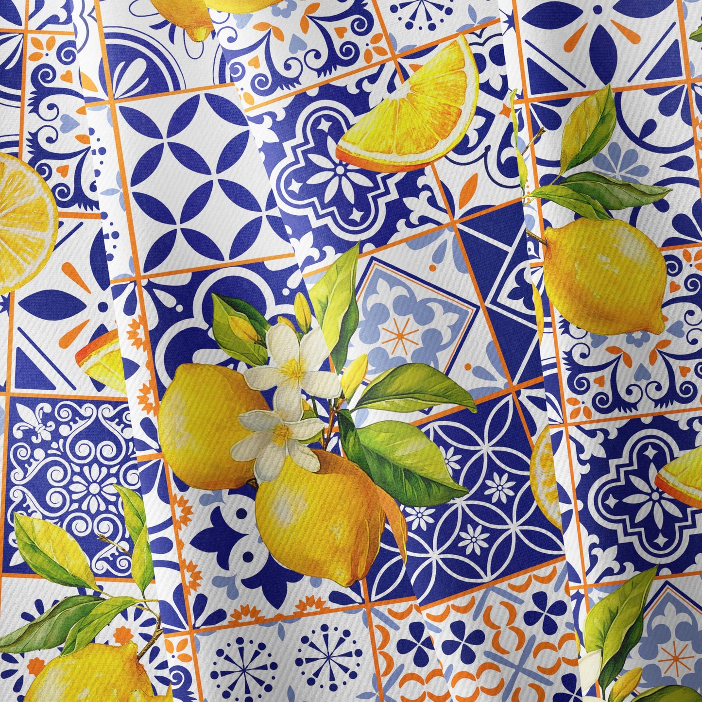 Oval French Lemon 60x84inch, Lemon Blossom Spring Summer Tablecloth, Country Farmhouse Waterproof Wrinkle Resistant Washable Tablecloth for Indoor and Outdoor, Holiday Kitchen Restaurant and Party