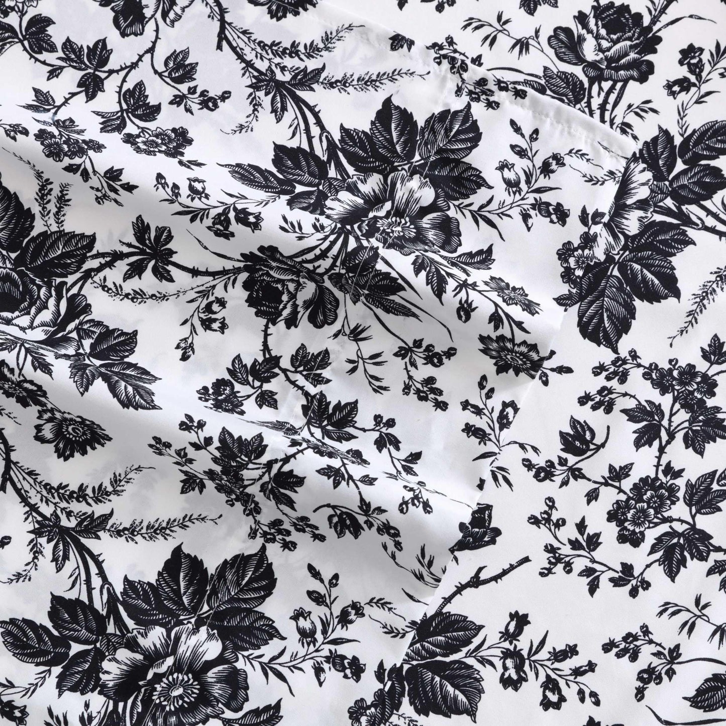 Betsey Johnson - Queen Size Sheet Set, Ultra-Soft & Lightweight Bedding with Pillowcases, Fully Elastic Fitted Sheet, Deep Pocket, Floral Room Decor (Betsey's Toile Black)