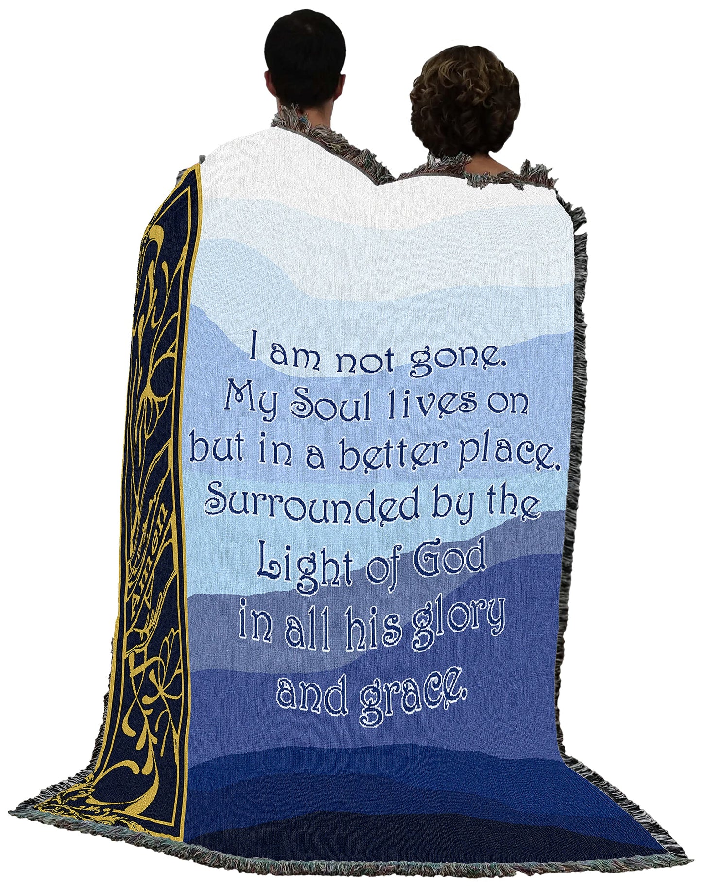 Pure Country Weavers I Am Not Gone My Soul Lives On Blanket Blue - Sympathy Bereavement Gift Tapestry Throw Woven from Cotton - Made in the USA (72x54)